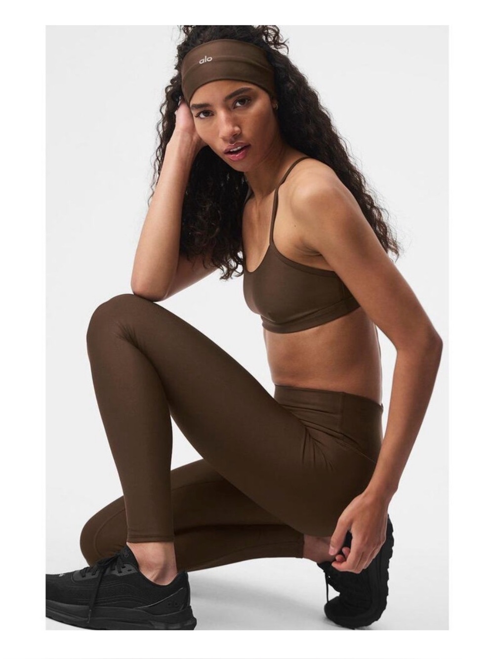 NWOT Alo Yoga 78 High-Waist Airlift Legging in Espresso